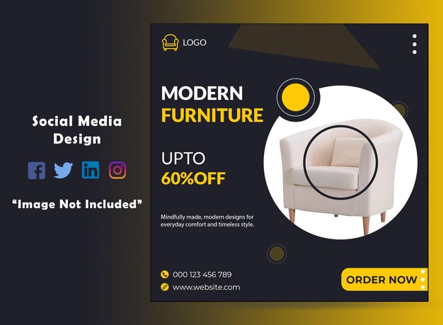 PSD modern furniture social media template design und instagram-post