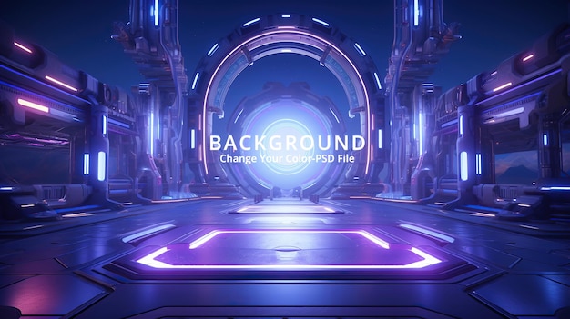 Modern Futuristic Podium Stage Background Generative Ai