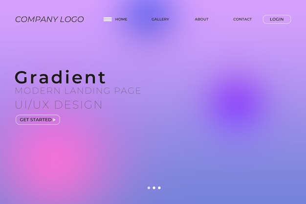Modern Gradient Landing Page UIUX Design
