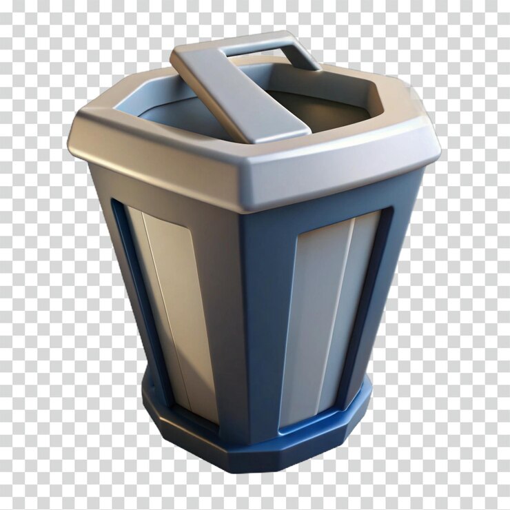 PSD modern hexagonal trash can with lid