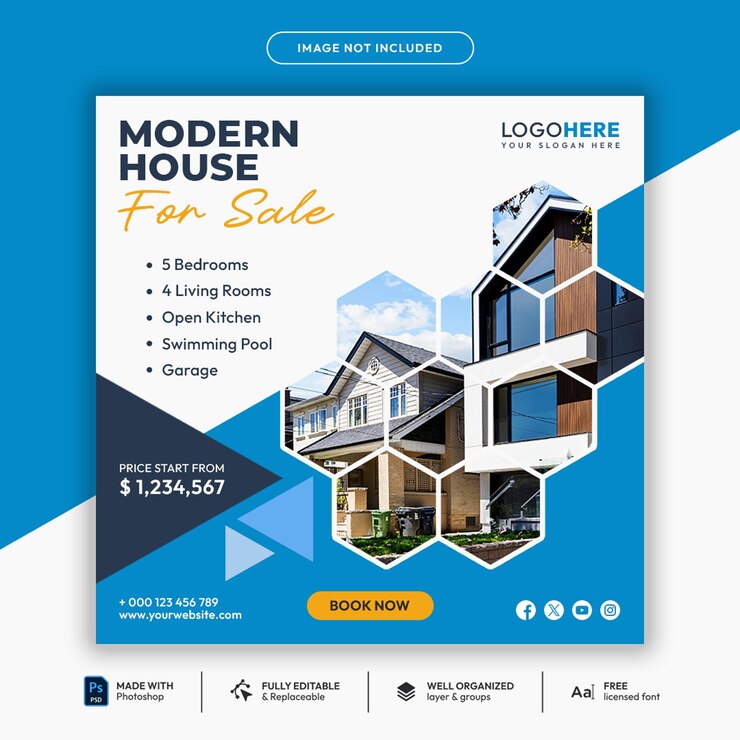 Modern Home Architecture Social Media Real Estate Post su Instagram