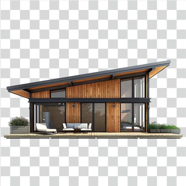 PSD modern home on transparent background