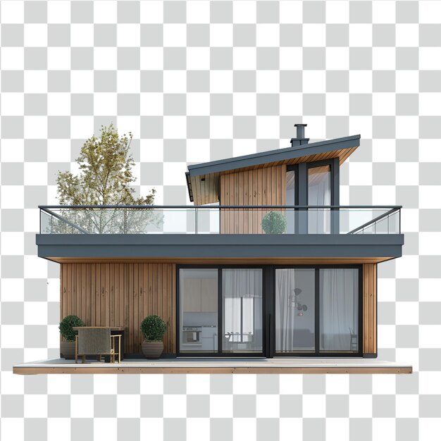 PSD modern home on transparent background