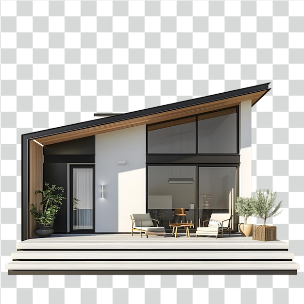 PSD modern home on transparent background