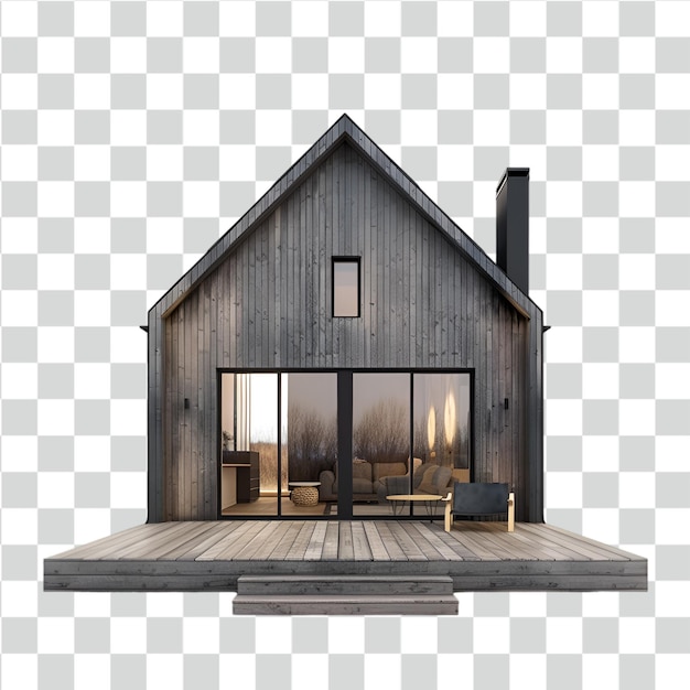 PSD modern home on transparent background