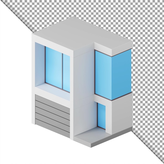 PSD modern house 3d ilustração isolado psd premium.