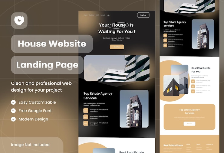 PSD modern landing page website mockup