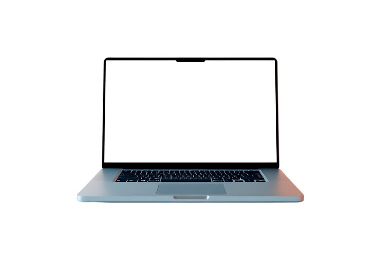 PSD modern laptop computer blank screen technology digital device mockup