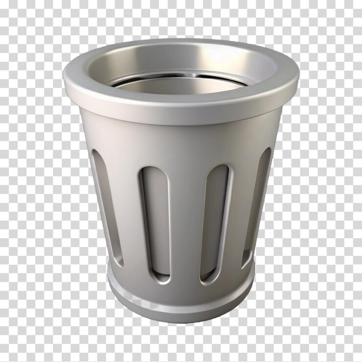 PSD modern metal waste container design urban waste receptacle with ventilation