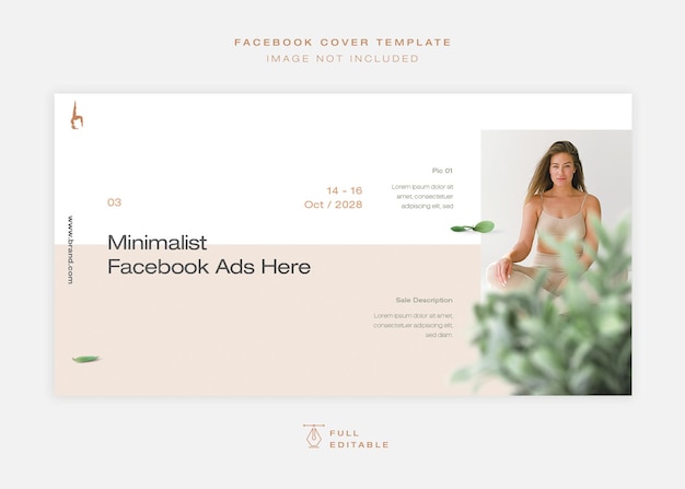 PSD modern minimal fashion facebook-cover oder banner-vorlage bearbeitbare psd