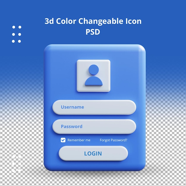 modern realistic web login page templates 3d render