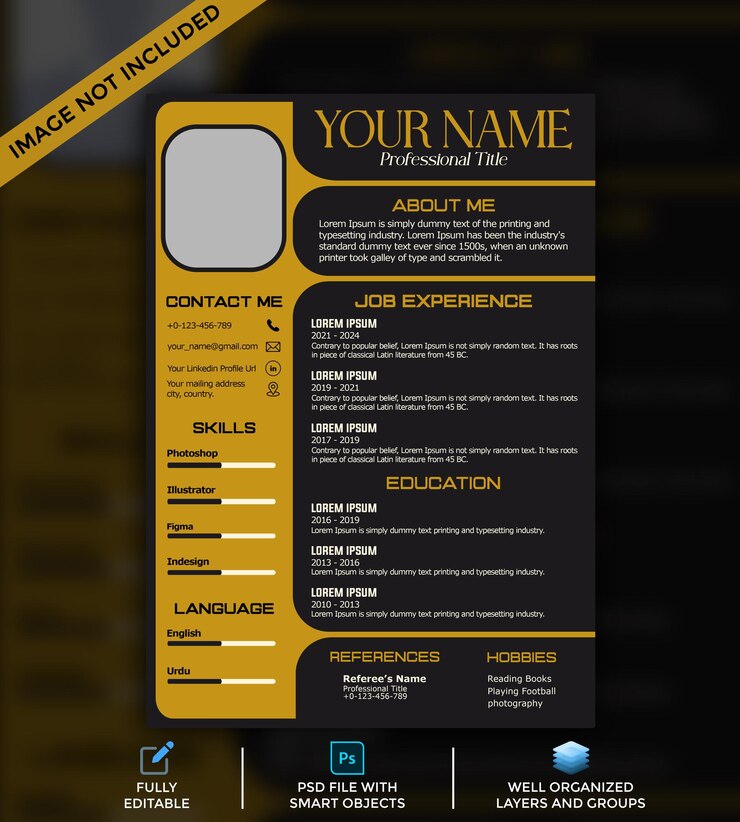 PSD modern resume cv template design