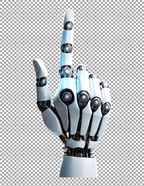 Modern Robotic Hand HighTech Artificial Intelligence on transparent background png psd
