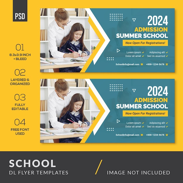 Modern school dl-flyer-banner-vorlagen