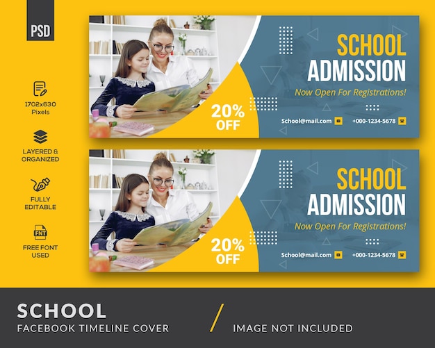 PSD modern school facebook timeline cover