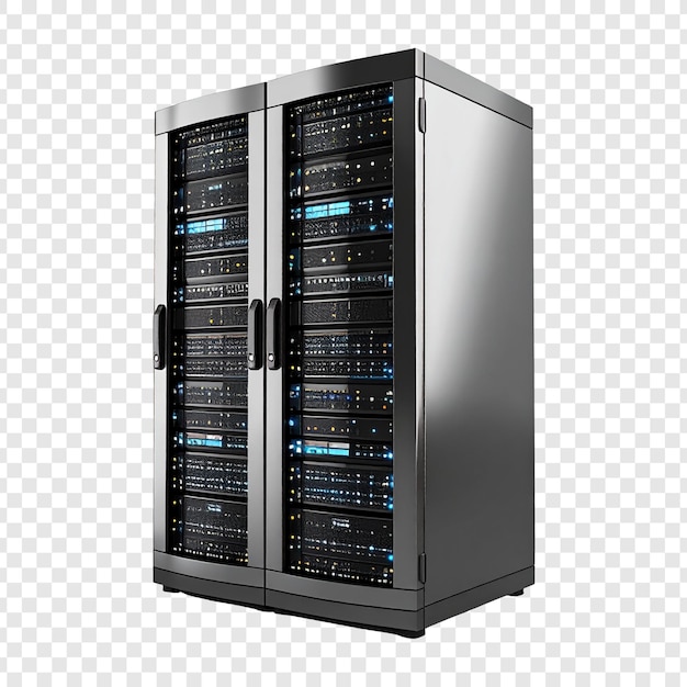 Modern server cabinet in data center