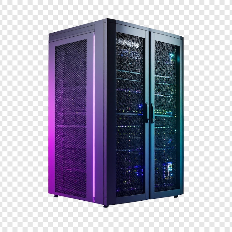 PSD modern server cabinet with dynamic lighting