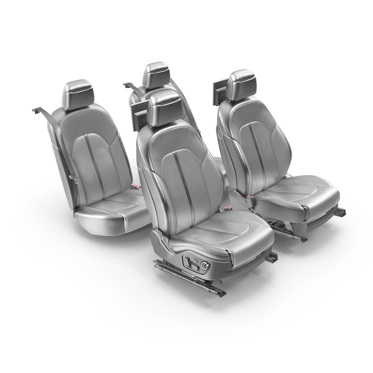PSD modern silver leather car seats