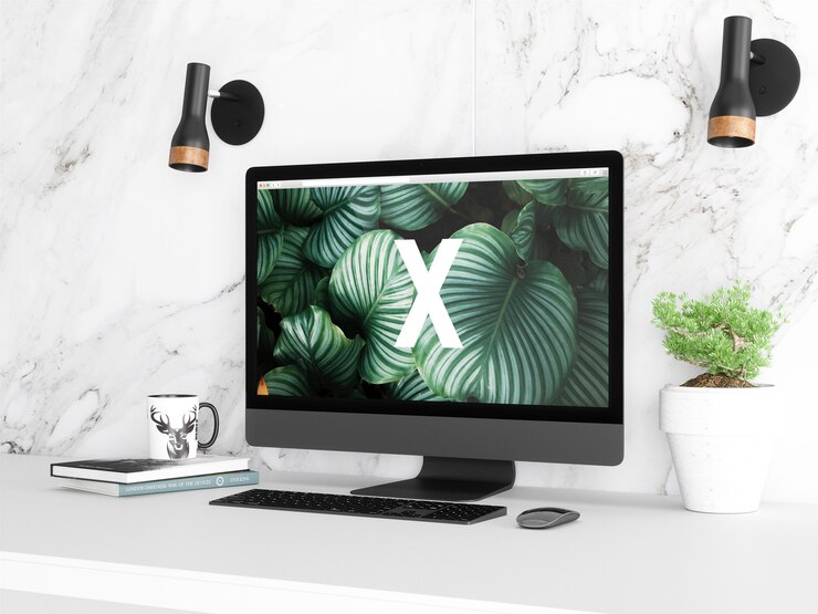 PSD modern single screen mockup 2018