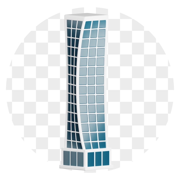 Modern Skyscraper in a Transparent Background