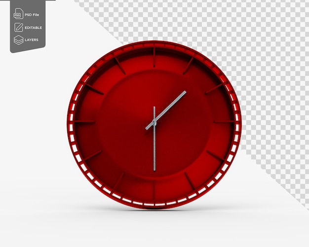 modern sleek vibrant red wall clock 0130 one thirty 130 for modern interiors 3d illustration