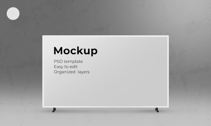 PSD modern smart tv mockup isolated
