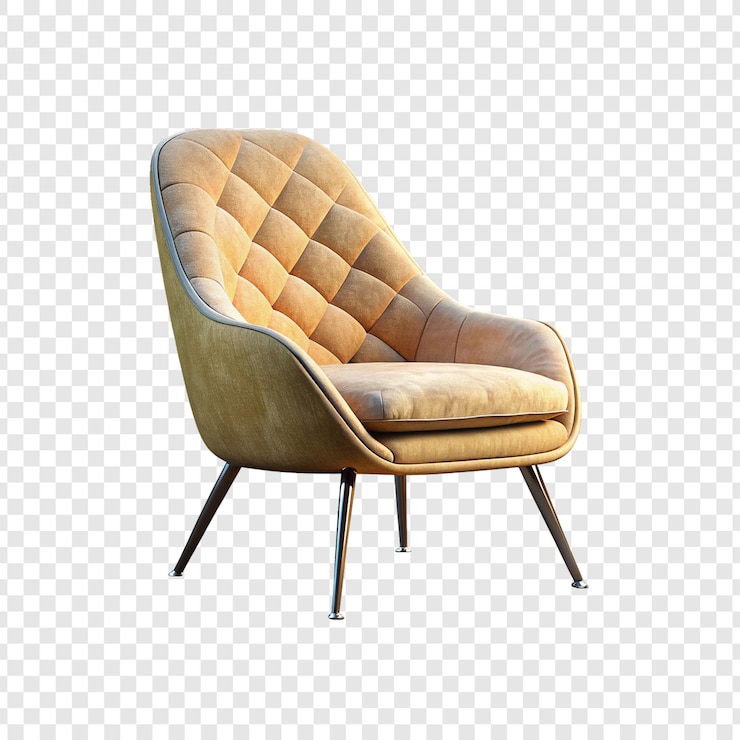 PSD modern soft chair luxury on transparent background