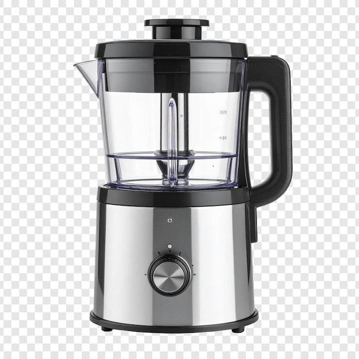 PSD modern stainless steel blender isolated on transparent background