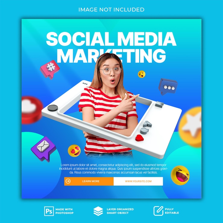 PSD modern trendy instagram social media marketing post design psd