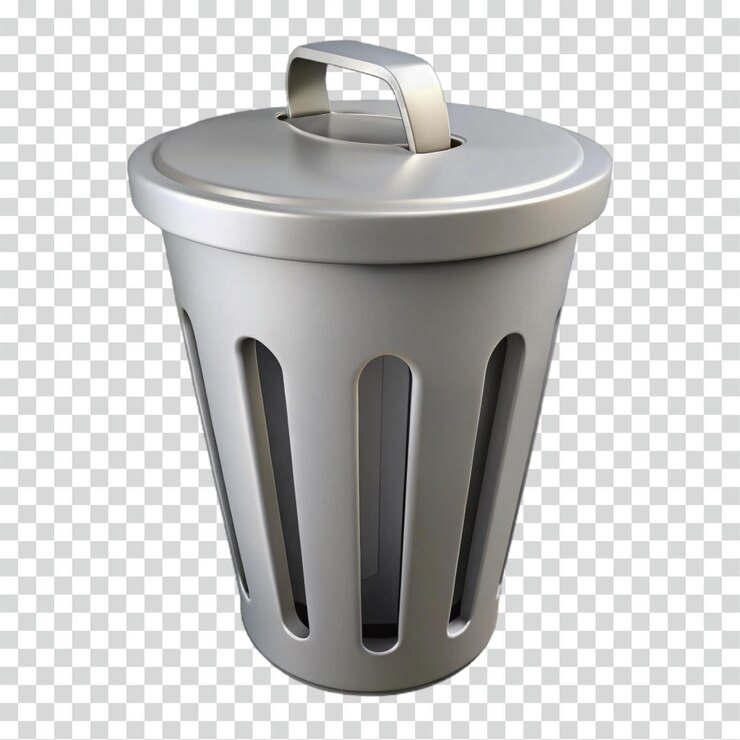 PSD modern waste container with lid and handle