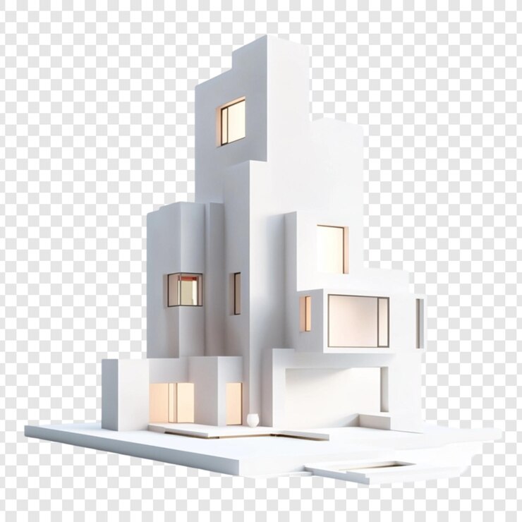 PSD modern white house architectural design minimalist home