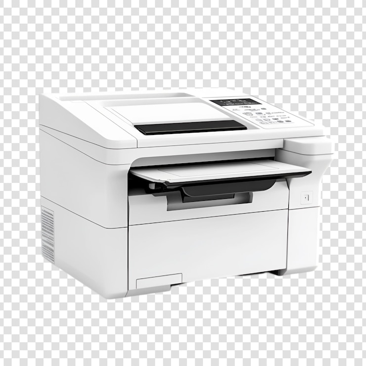 PSD modern white multifunction printer with lcd screen