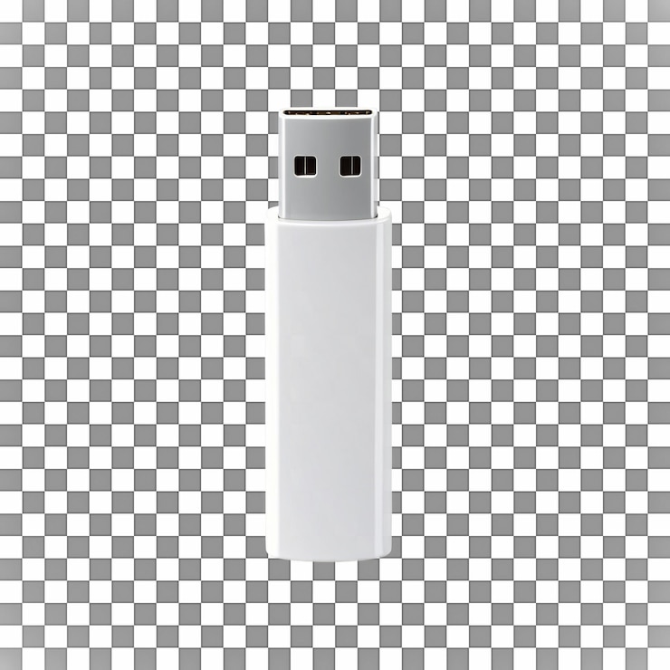 PSD moderna flash drive usb bianca con tappo metallico d'argento