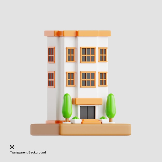 Moderna illustrazione 3D del condominio