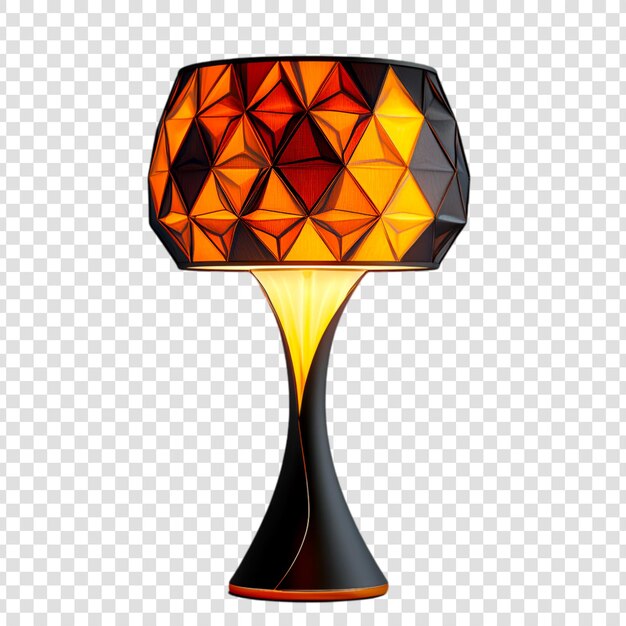 Moderna lámpara de mesa geométrica cálida naranja luz negra base decoración para el hogar