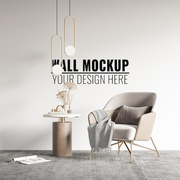 Moderna parete interna mockup 3d illustrazione 3d Render