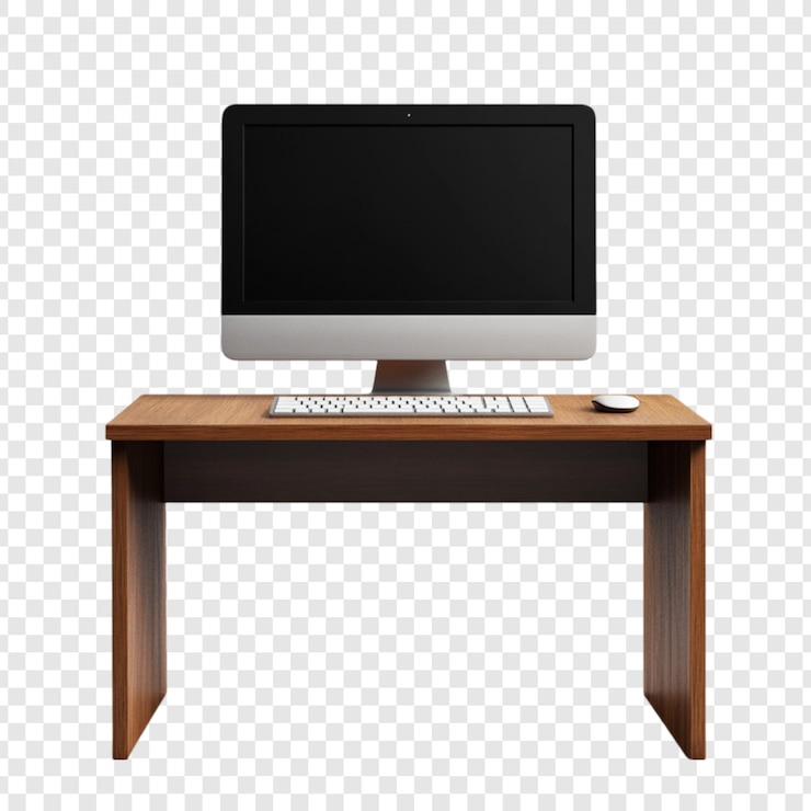 PSD moderna scrivania in legno con mouse da tastiera per computer