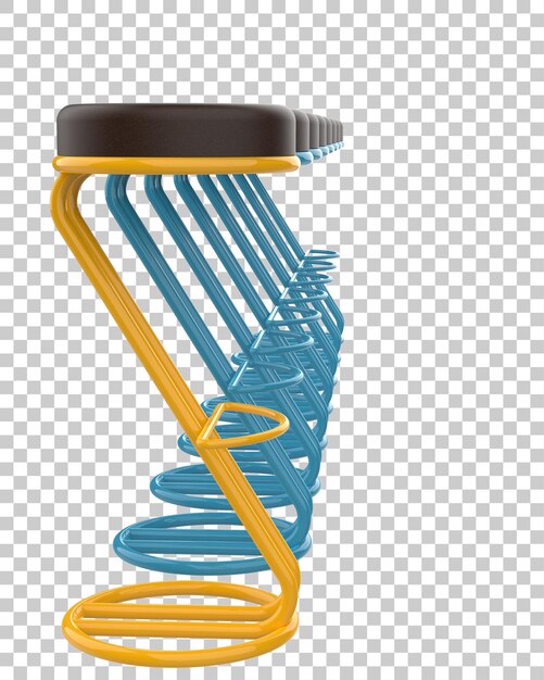 Moderna sedia isolata su sfondo trasparente illustrazione di rendering 3D