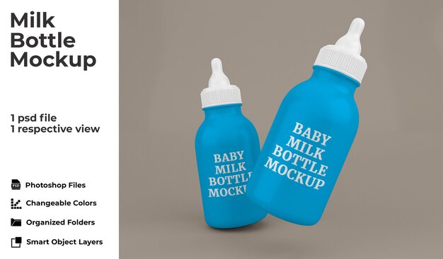 Moderne Babymilchflaschen-Modellvorlage