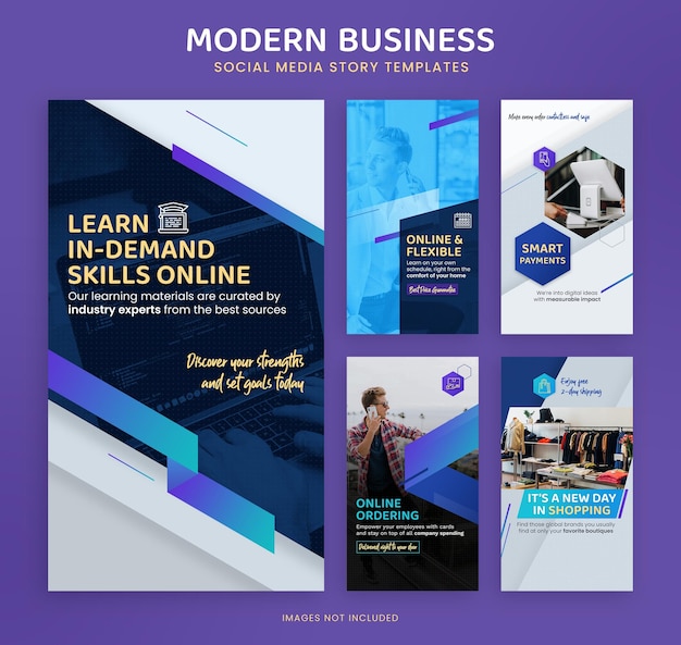 Moderne Business Social Media Story Vorlagen für Instagram und Facebook