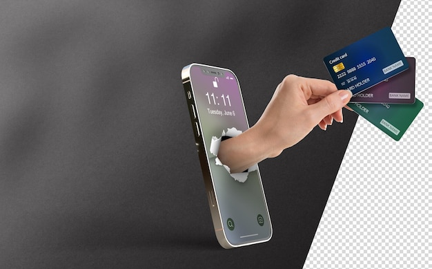 Moderne et carte de crédit Mockup PSD