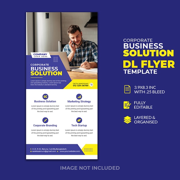 Moderne corporate dl flyer design vorlage psd