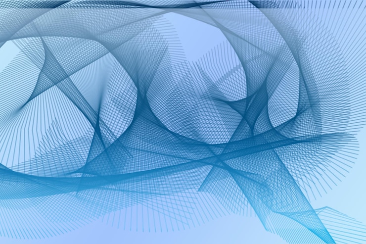 PSD moderne digitale kunst schattierungen von blau lebendiges abstraktes netzwerk ein spiel von linien und kurven