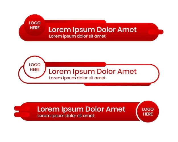 Moderne e pulite barre di titolo per la trasmissione e la presentazione ha bisogno di modello di colore rosso