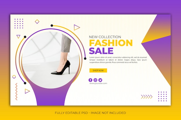 Moderne einfache web-banner-schablonenschuhe