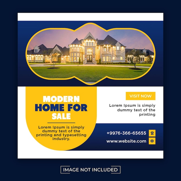 Moderne facebook-post- und web-banner-vorlage für den verkauf von immobilien