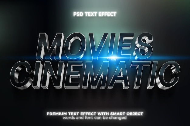 Moderne Filme filmische fette 3D-Texteffekt-Mockup-Vorlage