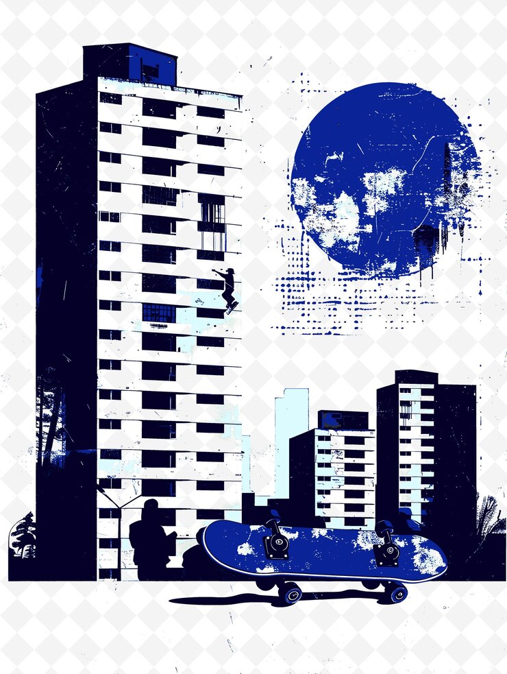 PSD moderne gebäude in belo horizonte mit einer skulptur und einer skate-illustration brasilianisches leben und kultur