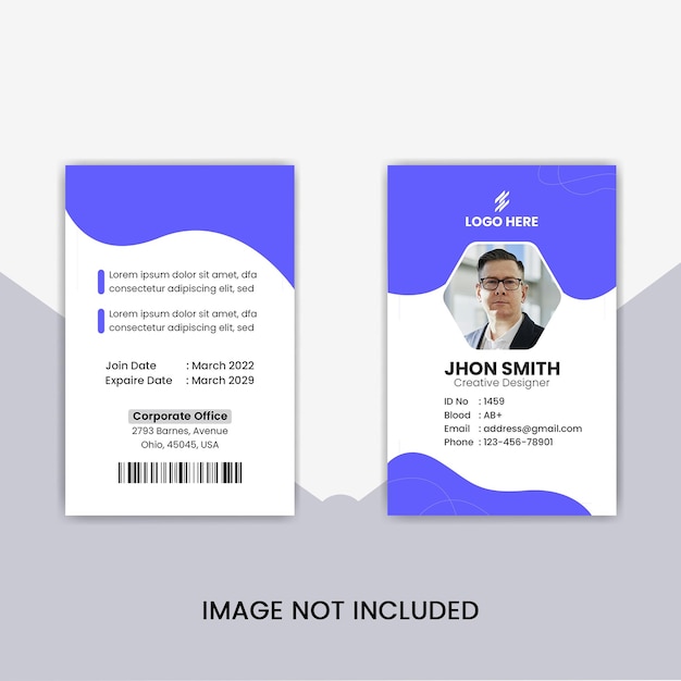 Moderne Geschäfts-Mitarbeiter-Id-Karten-Design-PSD-Vorlage