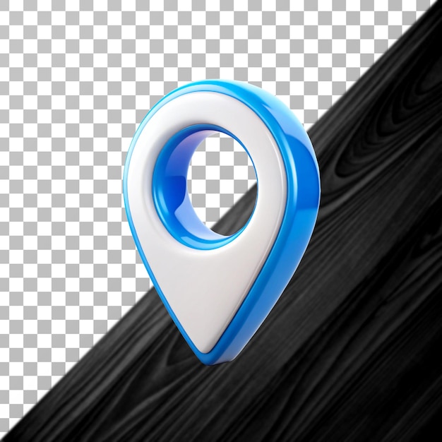 Moderne glänzende 3D-Location mit durchsichtigem Hintergrund